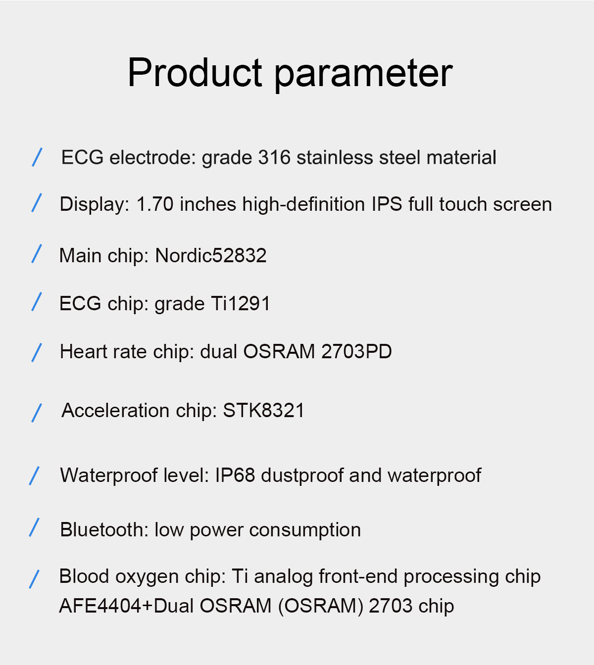 2022 Smart Watch E86 ECG+PPG 1.7'' HD IPS Screen AI Medical Diagnosis Blood Oxygen Temperature IP68 Sport Mens Smart Watch