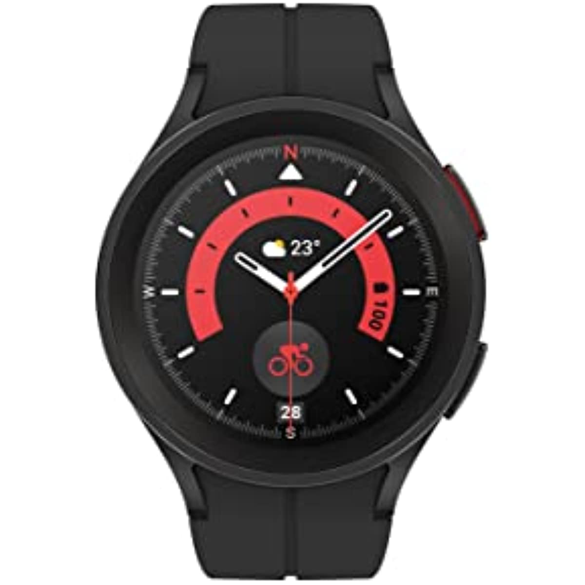 SAMSUNG Galaxy Watch 5 Pro 45mm Bluetooth Smartwatch w/ Body, Health, Fitness and Sleep Tracker, Improved Battery, Sapphire Crystal Glass, GPS Route Tracking, Titanium Frame, US Version, Black