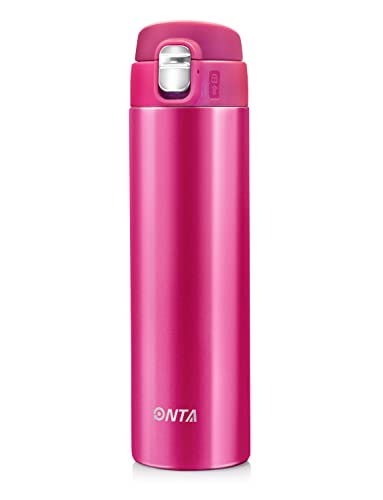 ONTA Insulated Vacuum Sports Water Bottle, 17OZ/500ML Keeps Cold 20H, Hot 12H Stainless Steel Water Bottle and Leakproof Thermos Coffee Travel Mug