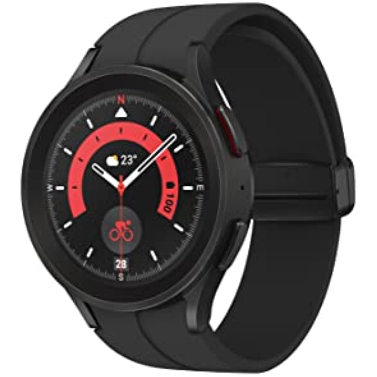 SAMSUNG Galaxy Watch 5 Pro 45mm Bluetooth Smartwatch w/ Body, Health, Fitness and Sleep Tracker, Improved Battery, Sapphire Crystal Glass, GPS Route Tracking, Titanium Frame, US Version, Black