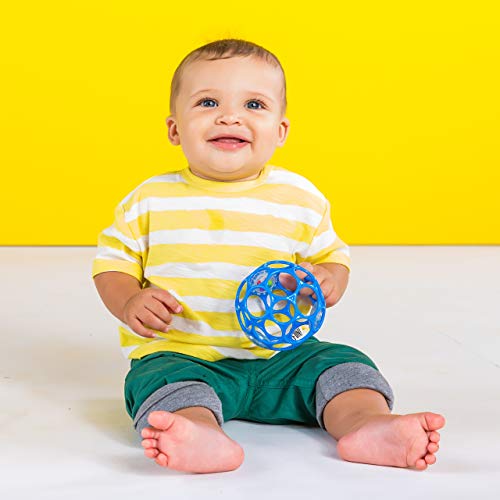 Bright Starts Oball Rattle Easy-Grasp Toy - Blue, 4", Ages Newborn+