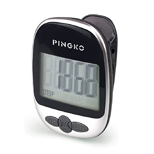 PINGKO Track Steps Multi-Function Portable Sport Pedometers Step/Distance/Calories Counter Fitness Tracker - Black
