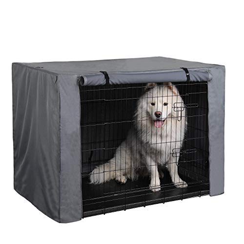 PINGKO Durable Dog Crate Cover-Water Resistant Breathing,Lightweight 600D Polyester with PU Coating Cover,Fits for 36 42 48 Inches Wire Pet Crate Kennel Covers