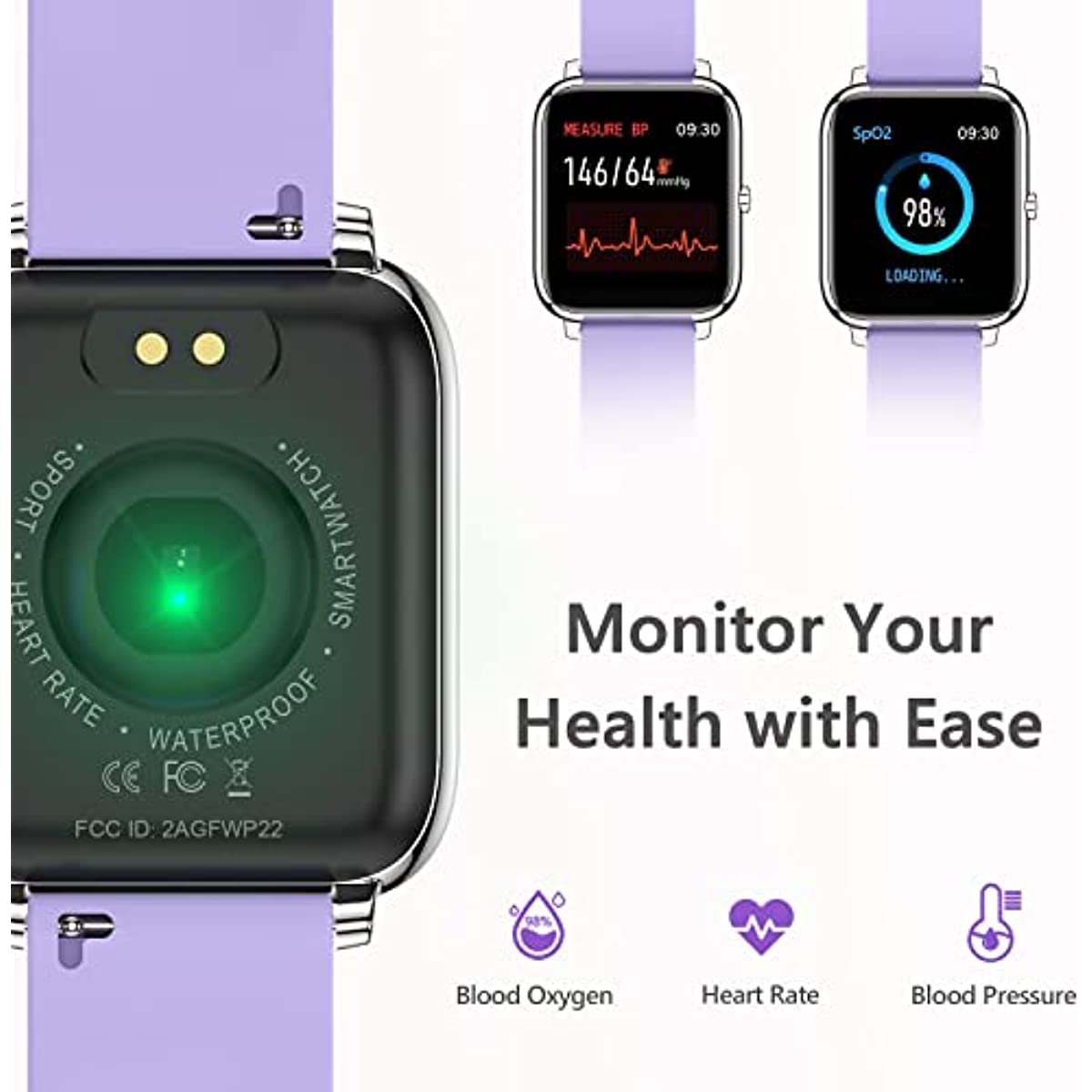 Smart Watch, KALINCO Fitness Tracker with Heart Rate Monitor, Blood Pressure, Blood Oxygen Tracking, 1.4 Inch Touch Screen Smartwatch Fitness Watch for Women Men Compatible with Android iPhone iOS