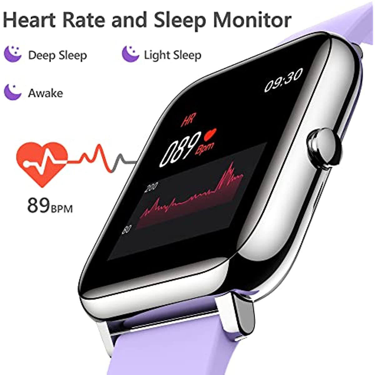 Smart Watch, KALINCO Fitness Tracker with Heart Rate Monitor, Blood Pressure, Blood Oxygen Tracking, 1.4 Inch Touch Screen Smartwatch Fitness Watch for Women Men Compatible with Android iPhone iOS