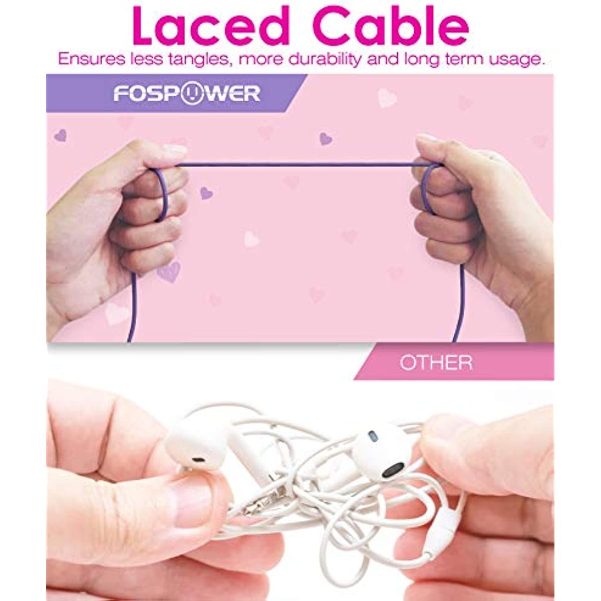 FosPower Kids Headphones with LED Cat Ears, 3.5mm On-Ear Wired Headset with Laced Cables for iPad/Smartphones/PC/Kindle/Tablet/Laptop/School (Max Volume 85dB) - Hot Pink/Purple