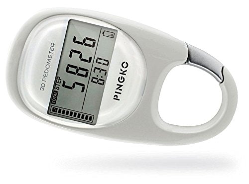 PINGKO 3D Carabiner Walking Pedometer Best Activity Fitness Tracker