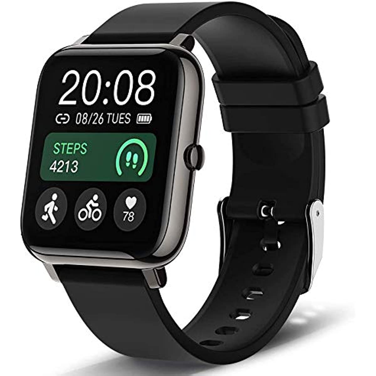 Smart Watch, Popglory Smartwatch with Blood Pressure, Blood Oxygen Monitor, Fitness Tracker with Heart Rate Monitor, Full Touch Fitness Watch for Android & iOS for Men Women