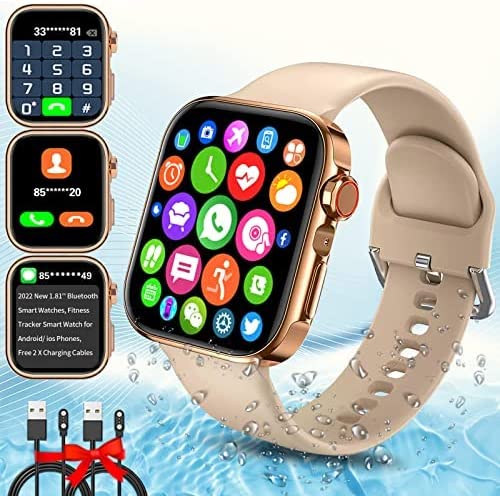 Smart Watch for Android and IOS Phones Women Men, 2023 1.81'' Bluetooth Smartwatch Full Touch Screen Answer/Make Call/Text Waterproof Smart Watches, Fitness Tracker Smart Watches for Outdoor Sports