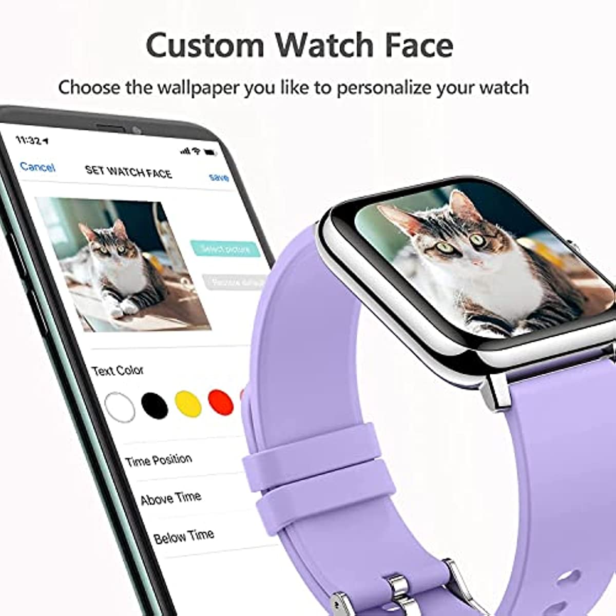 Smart Watch, KALINCO Fitness Tracker with Heart Rate Monitor, Blood Pressure, Blood Oxygen Tracking, 1.4 Inch Touch Screen Smartwatch Fitness Watch for Women Men Compatible with Android iPhone iOS