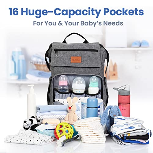 PILLANI Baby Diaper Bag Backpack, Baby Bag for Boys& Girls,Diaper Backpack,Baby Registry Search,Newborn Essentials Baby Gifts