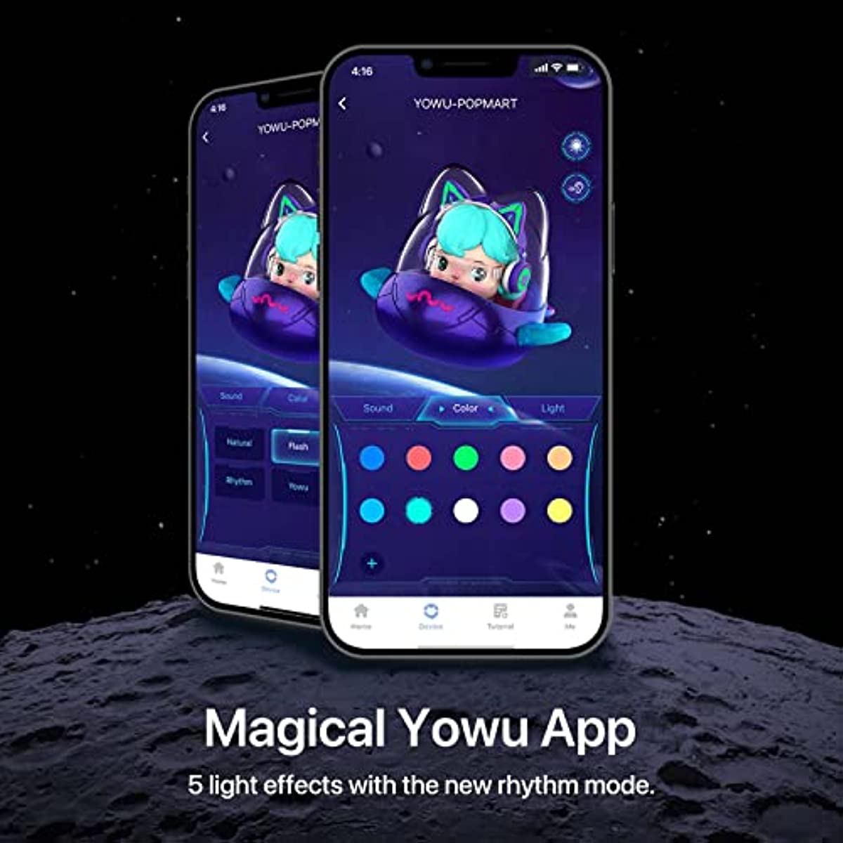 YOWU Cat Ear Headphones Limited Edition. Customized Package with TAPOO Toy. Wireless & Wired Gaming Headset with Attachable HD Microphone, Customizable Lighting via APP