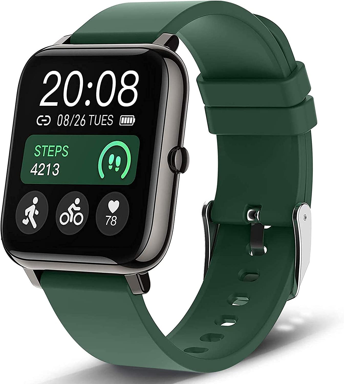 Smart Watch, Popglory Smartwatch with Blood Pressure, Blood Oxygen Monitor, Fitness Tracker with Heart Rate Monitor, Full Touch Fitness Watch for Android & iOS for Men Women