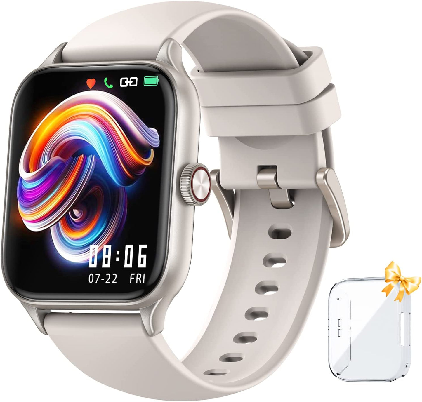 Smart Watch, Newest 1.85 "TFT HD Display Smart Watch with Receive & Dial, Smart Watch for Android iPhone with Pedometer, Fitness Tracker, Heart Rate, SMS Reminder, Android Smart Watch for Women Men