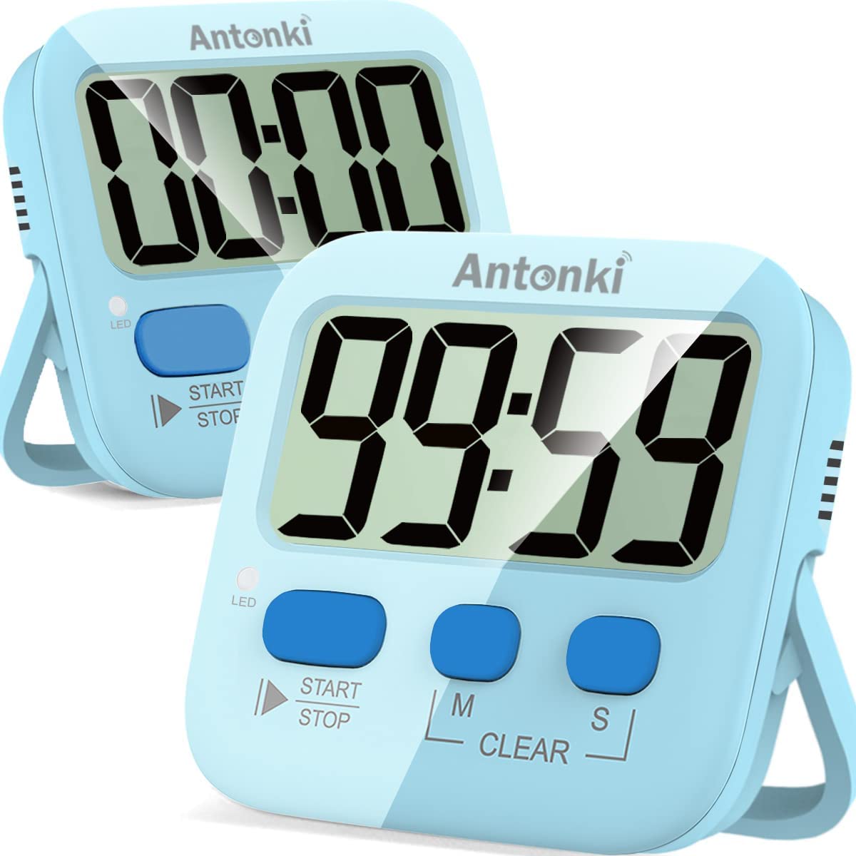 Timer, Timer for Kids, Kitchen Timer, Digital Timer for Cooking, Egg Timer, Magnetic Desk Timers for Teacher, Classroom, Toothbrush, Exercise, Bathroom, Oven, Baking, Table, Productivity - 2 Pack