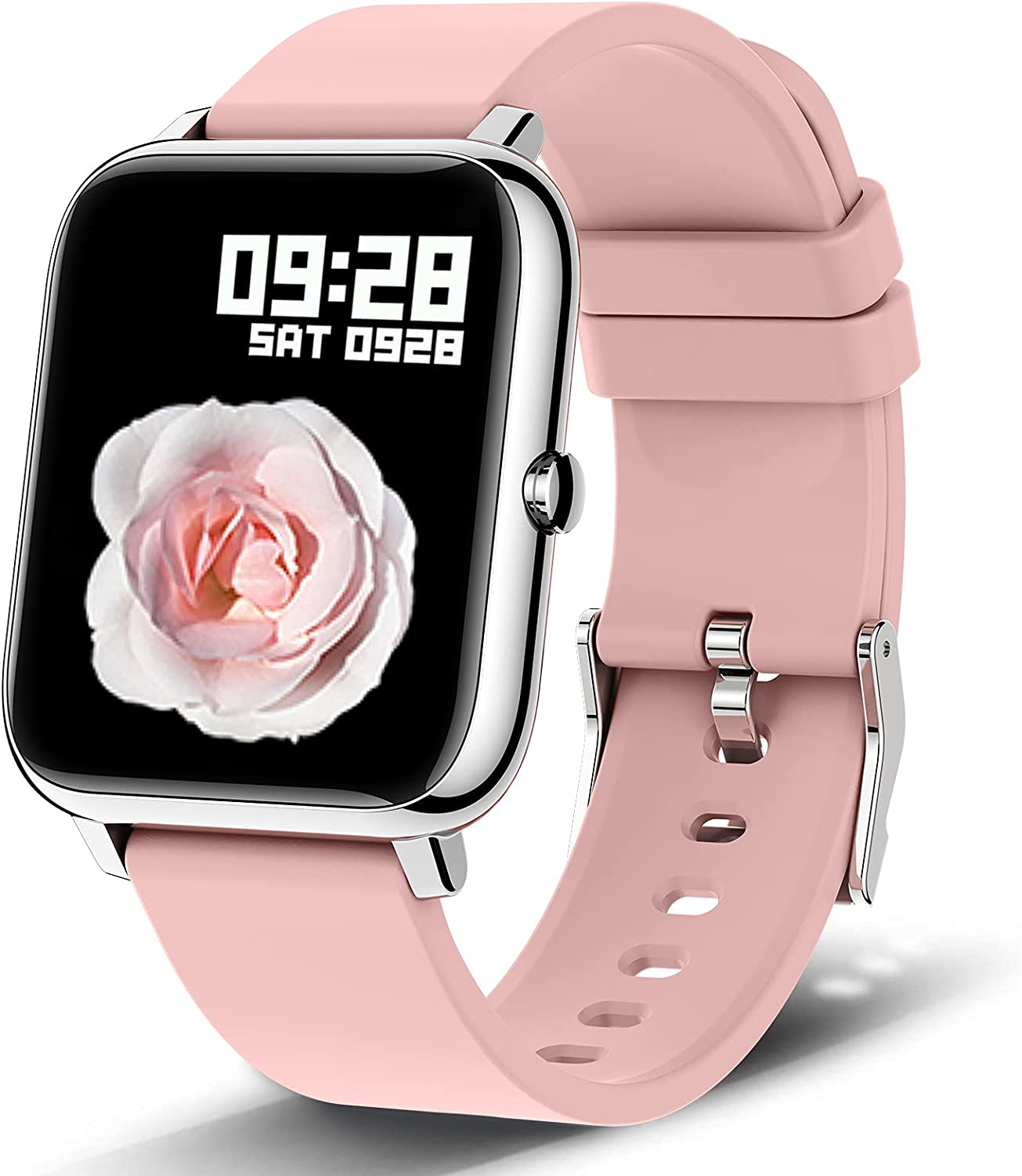 Smart Watch, Popglory Smartwatch with Blood Pressure, Blood Oxygen Monitor, Fitness Tracker with Heart Rate Monitor, Full Touch Fitness Watch for Android & iOS for Men Women