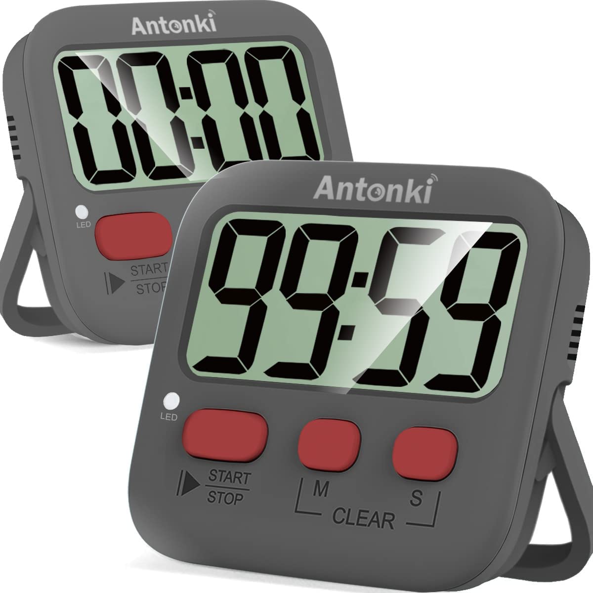 Timer, Timer for Kids, Kitchen Timer, Digital Timer for Cooking, Egg Timer, Magnetic Desk Timers for Teacher, Classroom, Toothbrush, Exercise, Bathroom, Oven, Baking, Table, Productivity - 2 Pack