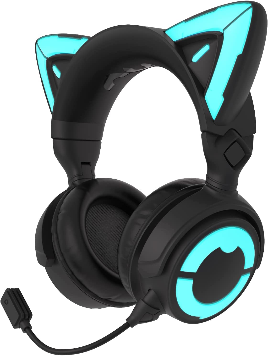 YOWU RGB Cat Ear Headphone 4, Upgraded Wireless & Wired Gaming Headset with Attachable HD Microphone -Active Noise Reduction, Dual-Channel Stereo & Customizable Lighting and Effect via APP (Pink)