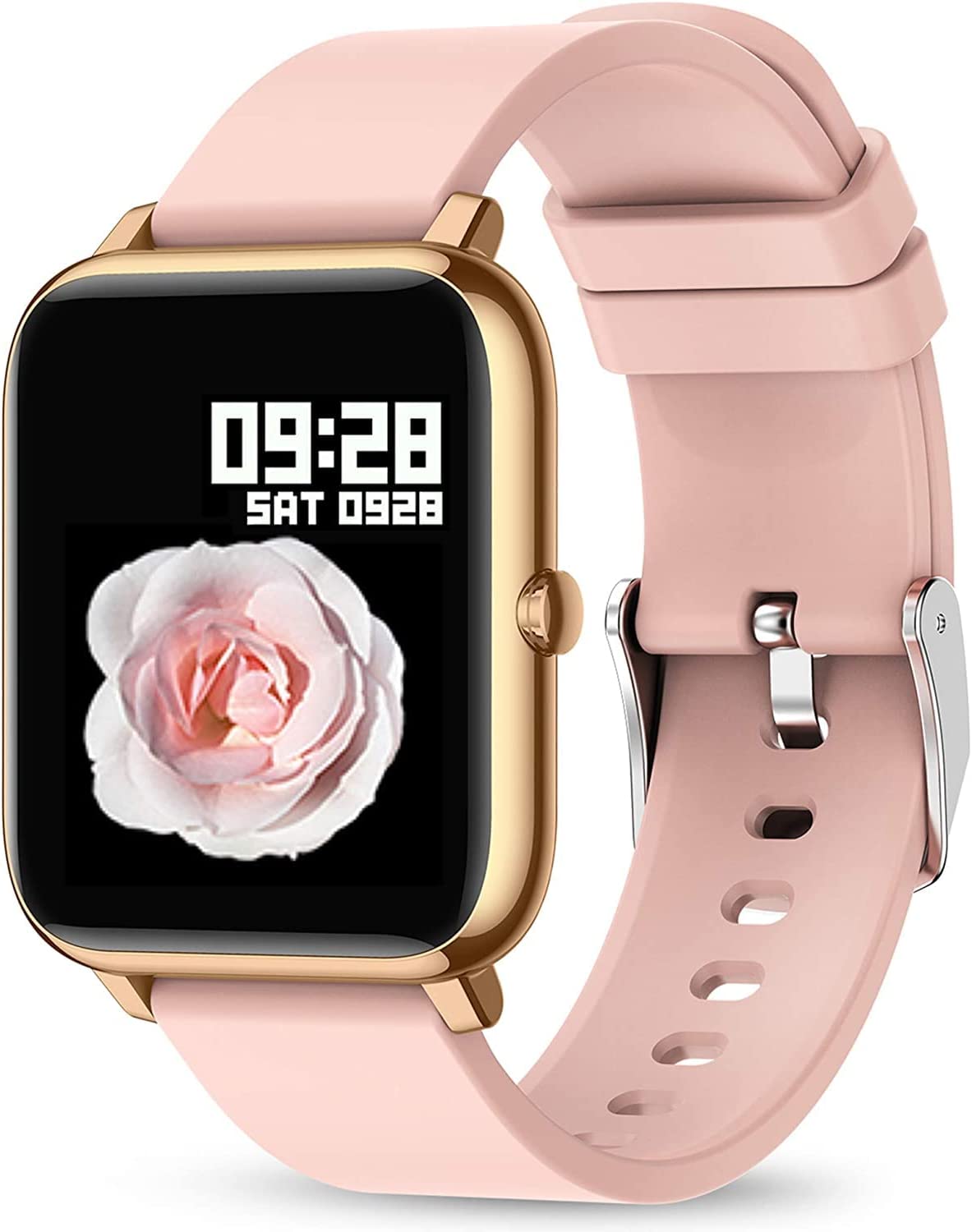 Smart Watch, KALINCO Fitness Tracker with Heart Rate Monitor, Blood Pressure, Blood Oxygen Tracking, 1.4 Inch Touch Screen Smartwatch Fitness Watch for Women Men Compatible with Android iPhone iOS