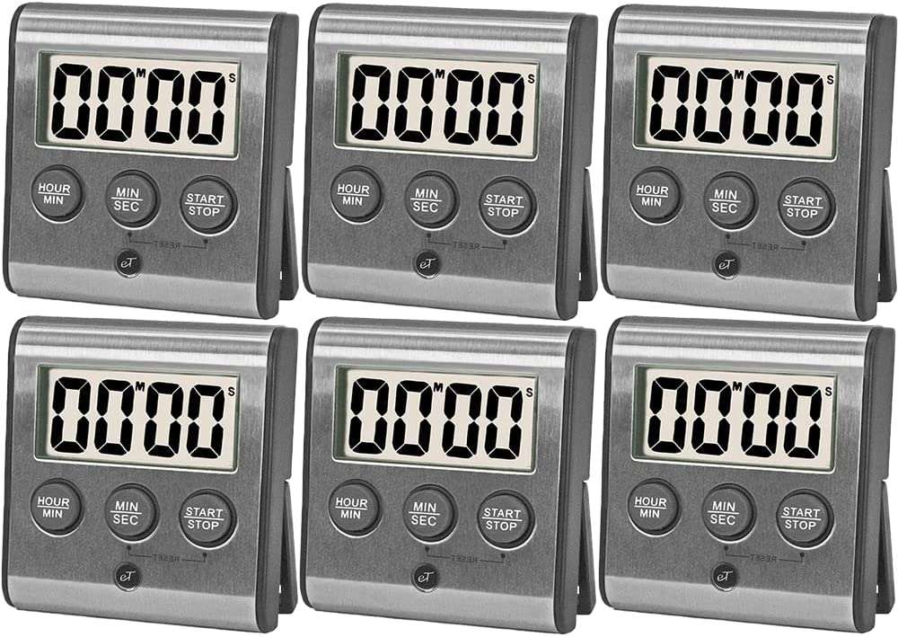 Elegant Digital Kitchen Timer, Stainless Steel Model eT-23, Super Strong Magnetic Back, Loud Alarm, Large Display, Auto Memory, Auto Shut-Off by eTradewinds