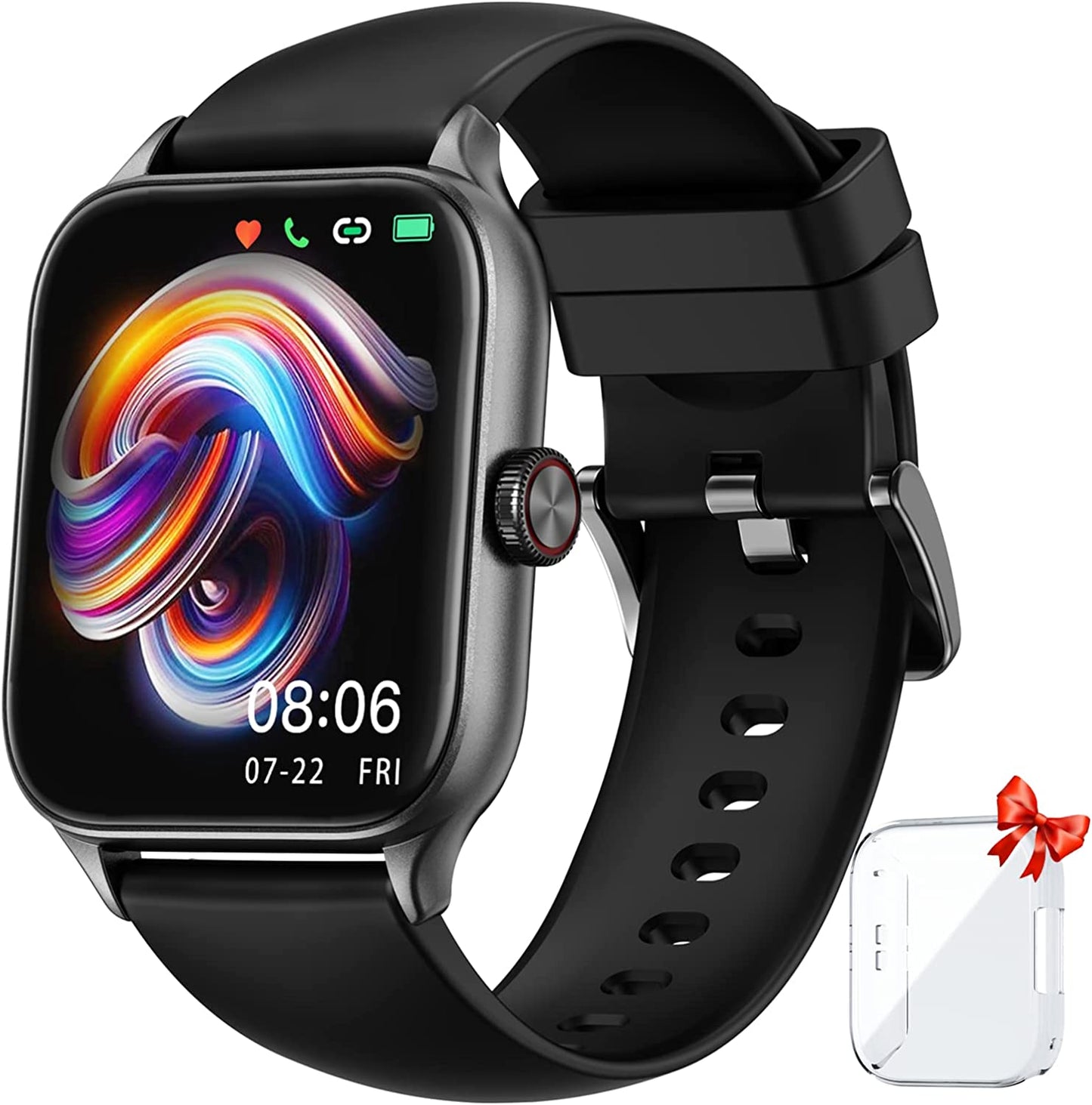 Smart Watch, Newest 1.85 "TFT HD Display Smart Watch with Receive & Dial, Smart Watch for Android iPhone with Pedometer, Fitness Tracker, Heart Rate, SMS Reminder, Android Smart Watch for Women Men