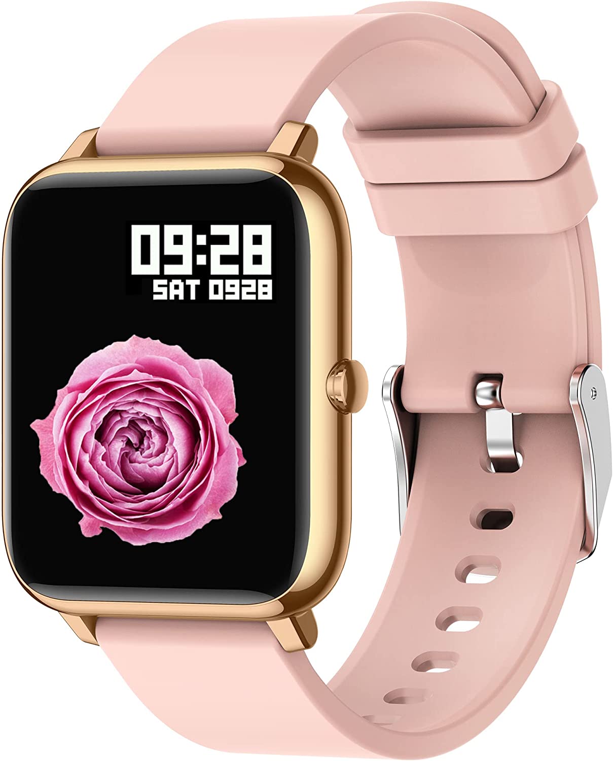 Smart Watch, Popglory Smartwatch with Blood Pressure, Blood Oxygen Monitor, Fitness Tracker with Heart Rate Monitor, Full Touch Fitness Watch for Android & iOS for Men Women