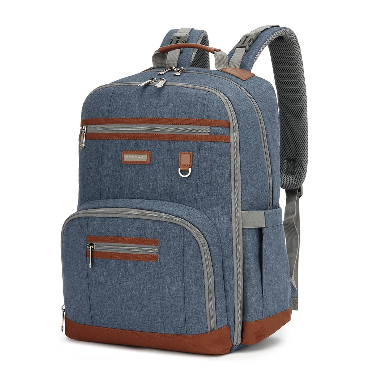 BILLITON MASHI Diaper Bag Backpack, Large Baby Nappy Bags with Portable Changing Pad for Boys and GirlsMultifunction Travel Baby Bag for Moms Dads, Shower Gifts Waterproof and Stylish, Grey