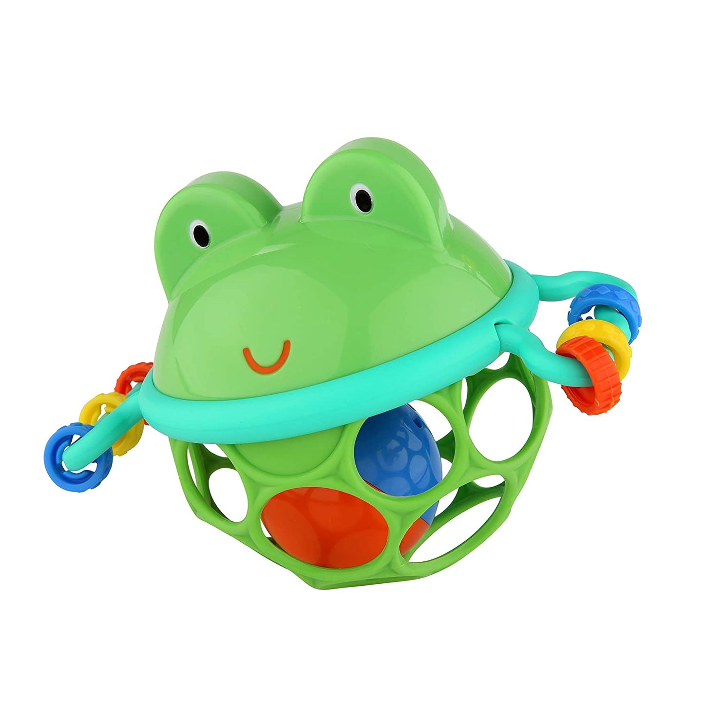 Bright Starts Oball Rattle Easy-Grasp Toy - Blue, 4", Ages Newborn+