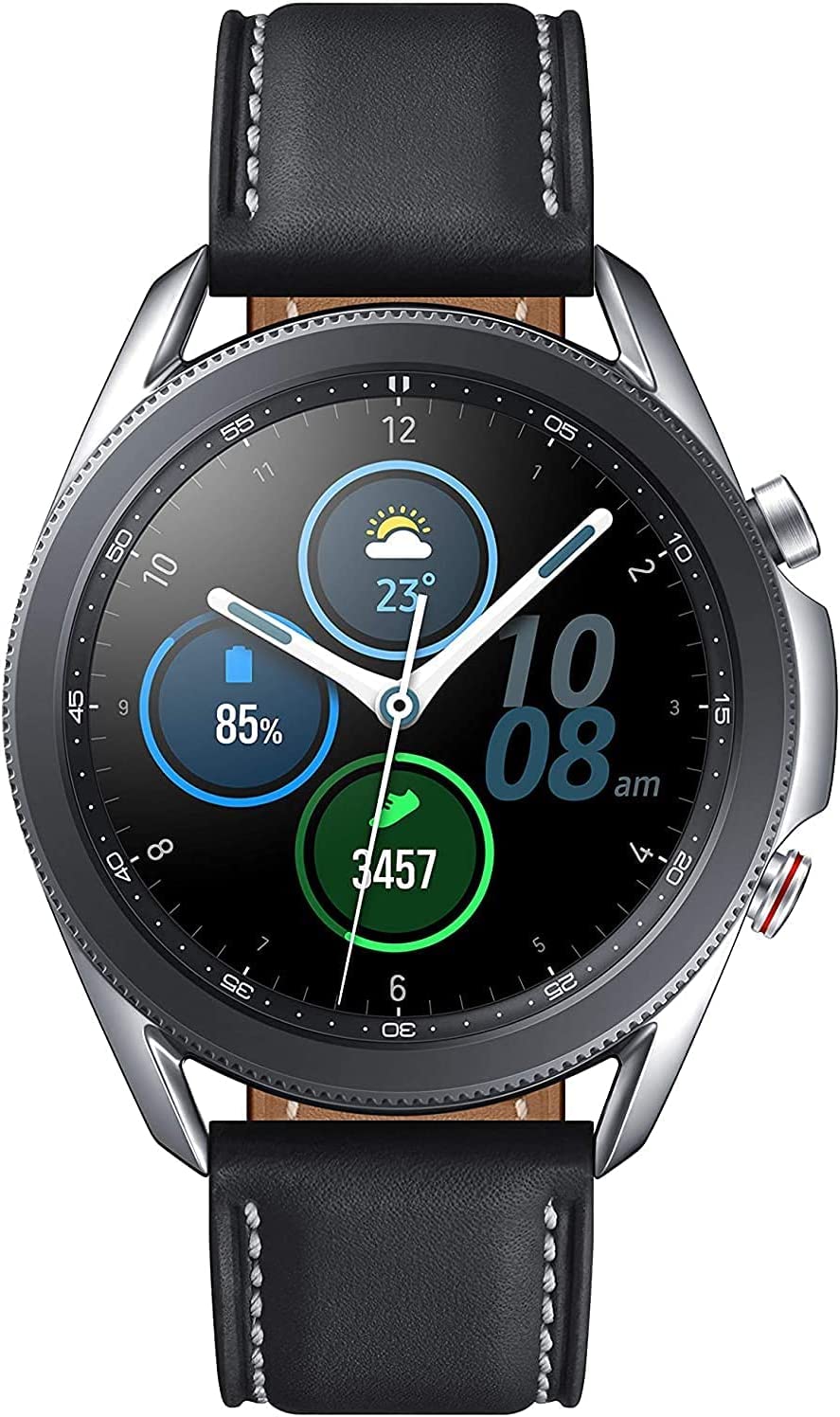 Samsung Galaxy Watch 3 (45mm, GPS, Bluetooth) Smart Watch with Advanced Health Monitoring, Fitness Tracking , and Long Lasting Battery - Mystic Black (US Version) (Renewed)
