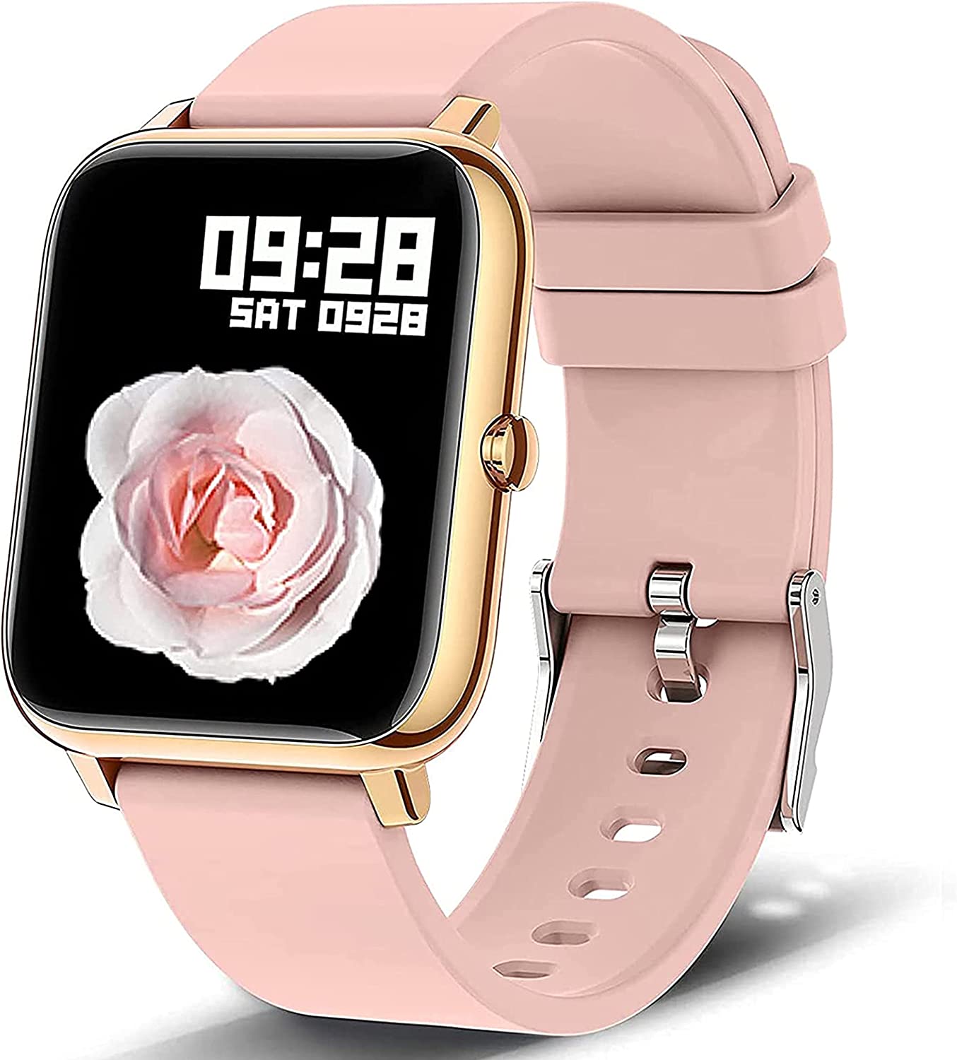 Smart Watch, Popglory Smartwatch with Blood Pressure, Blood Oxygen Monitor, Fitness Tracker with Heart Rate Monitor, Full Touch Fitness Watch for Android & iOS for Men Women