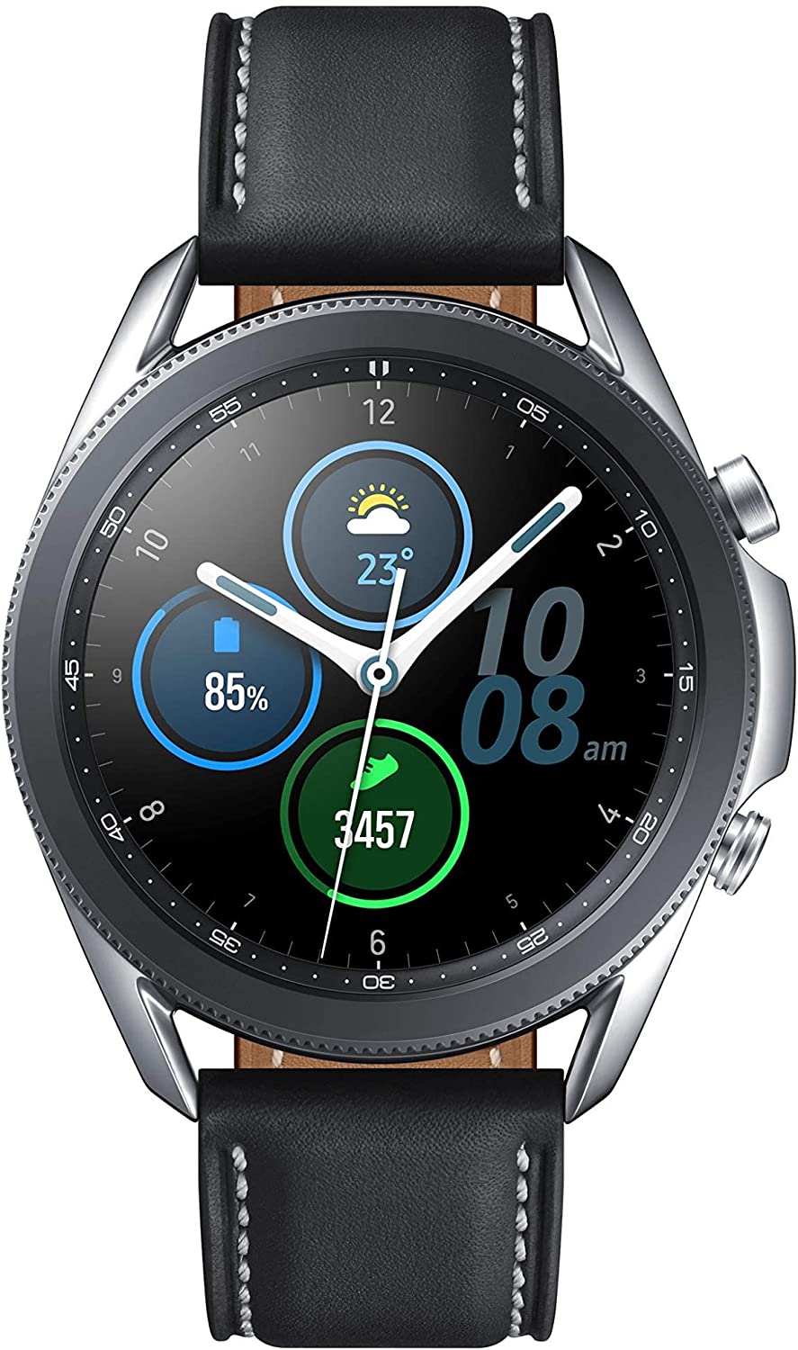 Samsung Galaxy Watch 3 (45mm, GPS, Bluetooth) Smart Watch with Advanced Health Monitoring, Fitness Tracking , and Long Lasting Battery - Mystic Black (US Version) (Renewed)