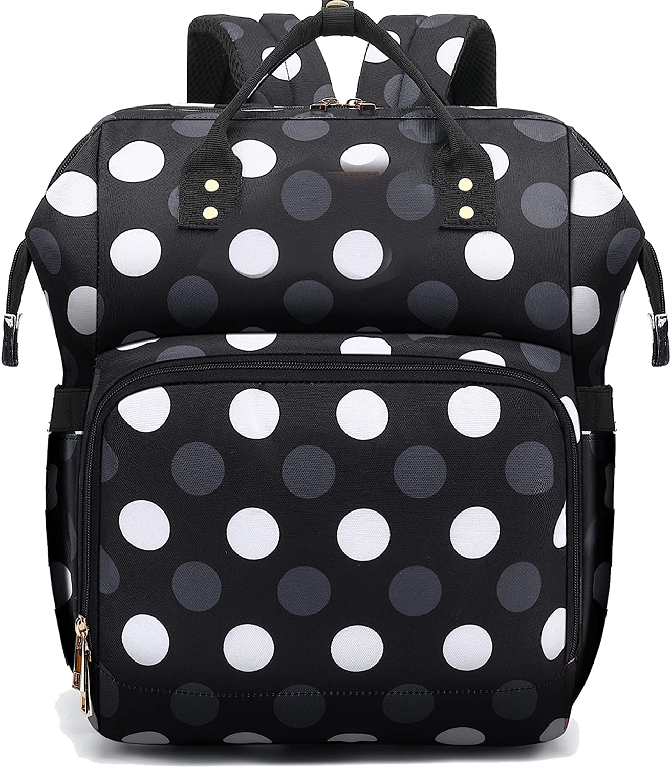 Diaper Bag Backpack - Large Travel Diaper Bags for Baby Girl & Boy - Portable Changing Pad, Stroller Straps, Insulated Pockets - Waterproof - Baby Shower Gifts - 16.5x9.4x14", 30L Capacity, Black Gray