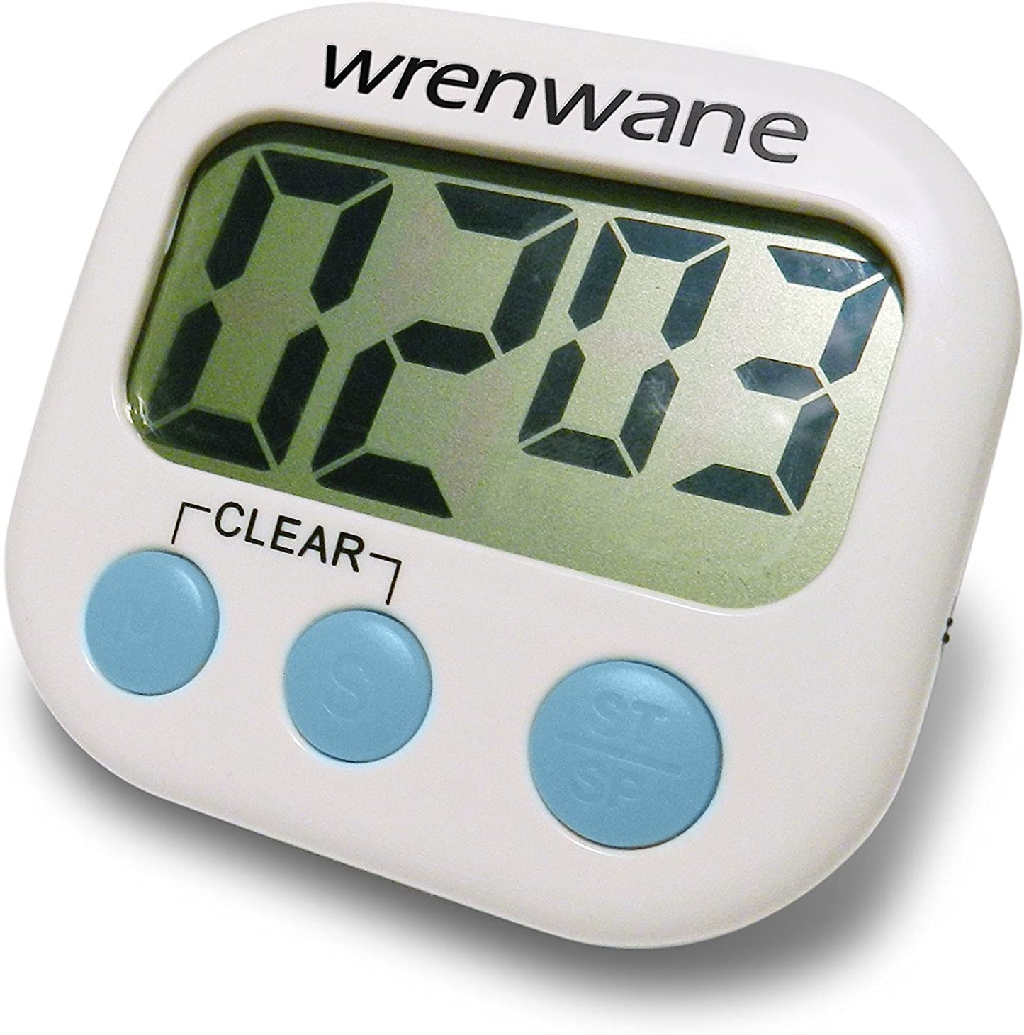 Wrenwane Digital Kitchen Timer (Upgraded), No Frills, Simple Operation, Big Digits, Loud Alarm, Magnetic Backing, Stand, White (1) (1) (1)