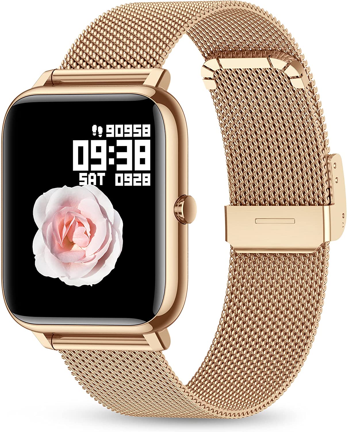 Smart Watch, KALINCO Fitness Tracker with Heart Rate Monitor, Blood Pressure, Blood Oxygen Tracking, 1.4 Inch Touch Screen Smartwatch Fitness Watch for Women Men Compatible with Android iPhone iOS