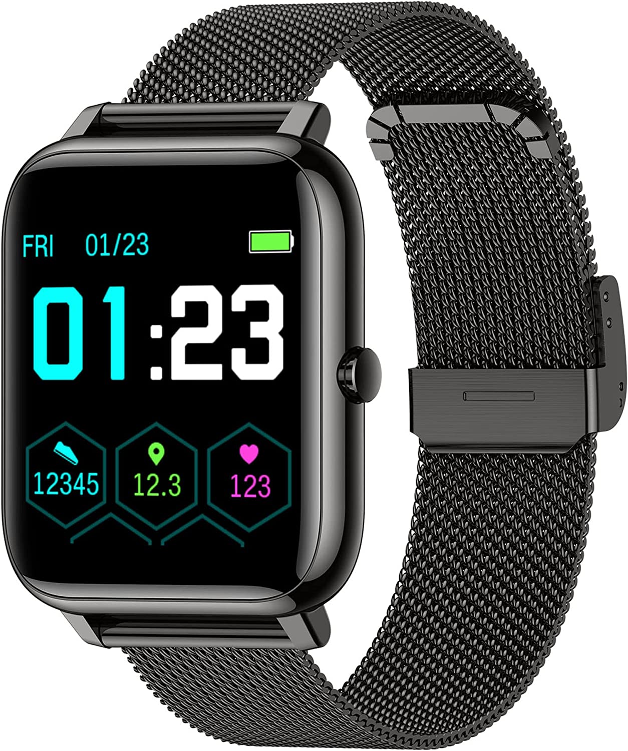 Smart Watch, KALINCO Fitness Tracker with Heart Rate Monitor, Blood Pressure, Blood Oxygen Tracking, 1.4 Inch Touch Screen Smartwatch Fitness Watch for Women Men Compatible with Android iPhone iOS