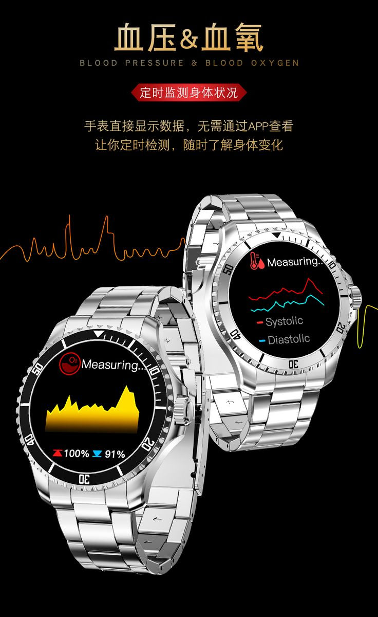 R1 New Hot Men Smart Watch Stainless Steel Mul-function IP68 Waterproof BTH 5.0 Wristwatches Factory Wholesales New Smart Watch