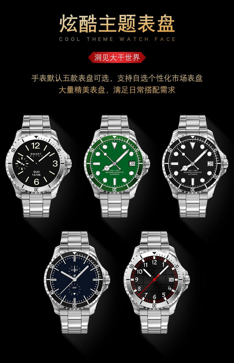 R1 New Hot Men Smart Watch Stainless Steel Mul-function IP68 Waterproof BTH 5.0 Wristwatches Factory Wholesales New Smart Watch