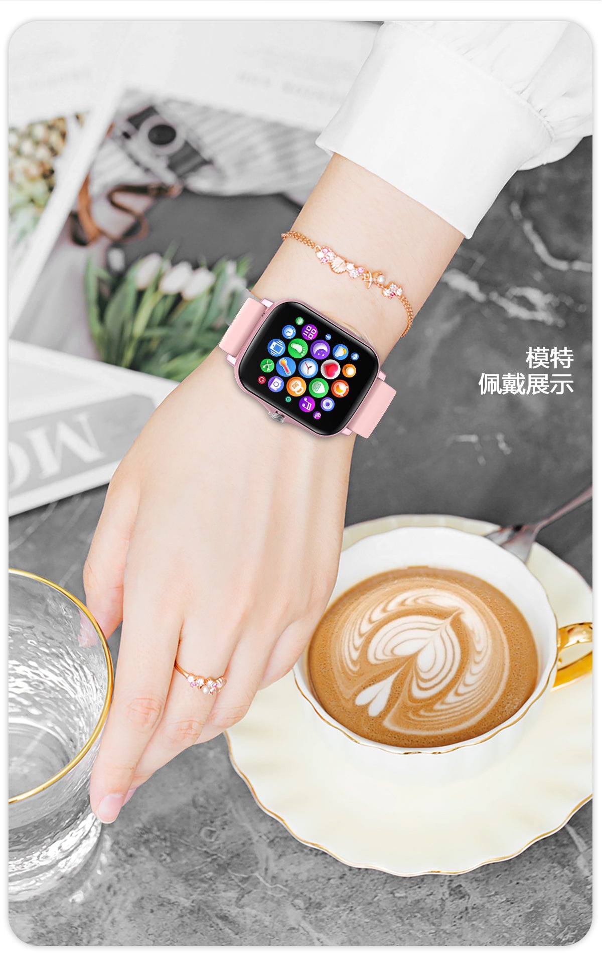 Full Touch Smartwatch Y20 Heart Rate Monitor Fitness Tracker Blood Pressure Smart Bracelet Dafit App Sport watch for Men Women