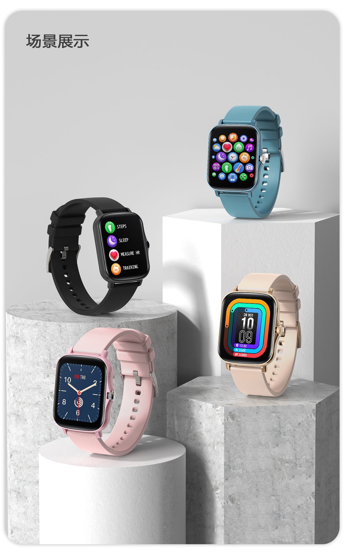 Full Touch Smartwatch Y20 Heart Rate Monitor Fitness Tracker Blood Pressure Smart Bracelet Dafit App Sport watch for Men Women
