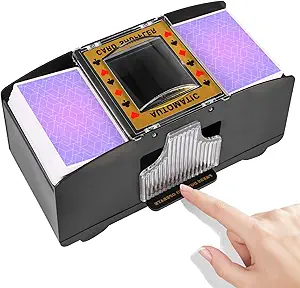 Automatic Card Shuffler 2 Deck,Battery-Operated Electric UNO Poker Shuffler,Playing Card Shuffler for Home Card Game,Travel