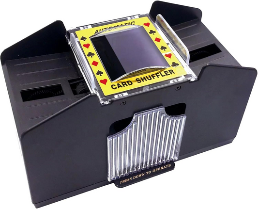 4p Automatic Card Shuffler, Battery Operated Card Dealer Machine, Electric Casino Card Shuffler for UNO, Blackjack, Texas Hold'em, Home Card Games