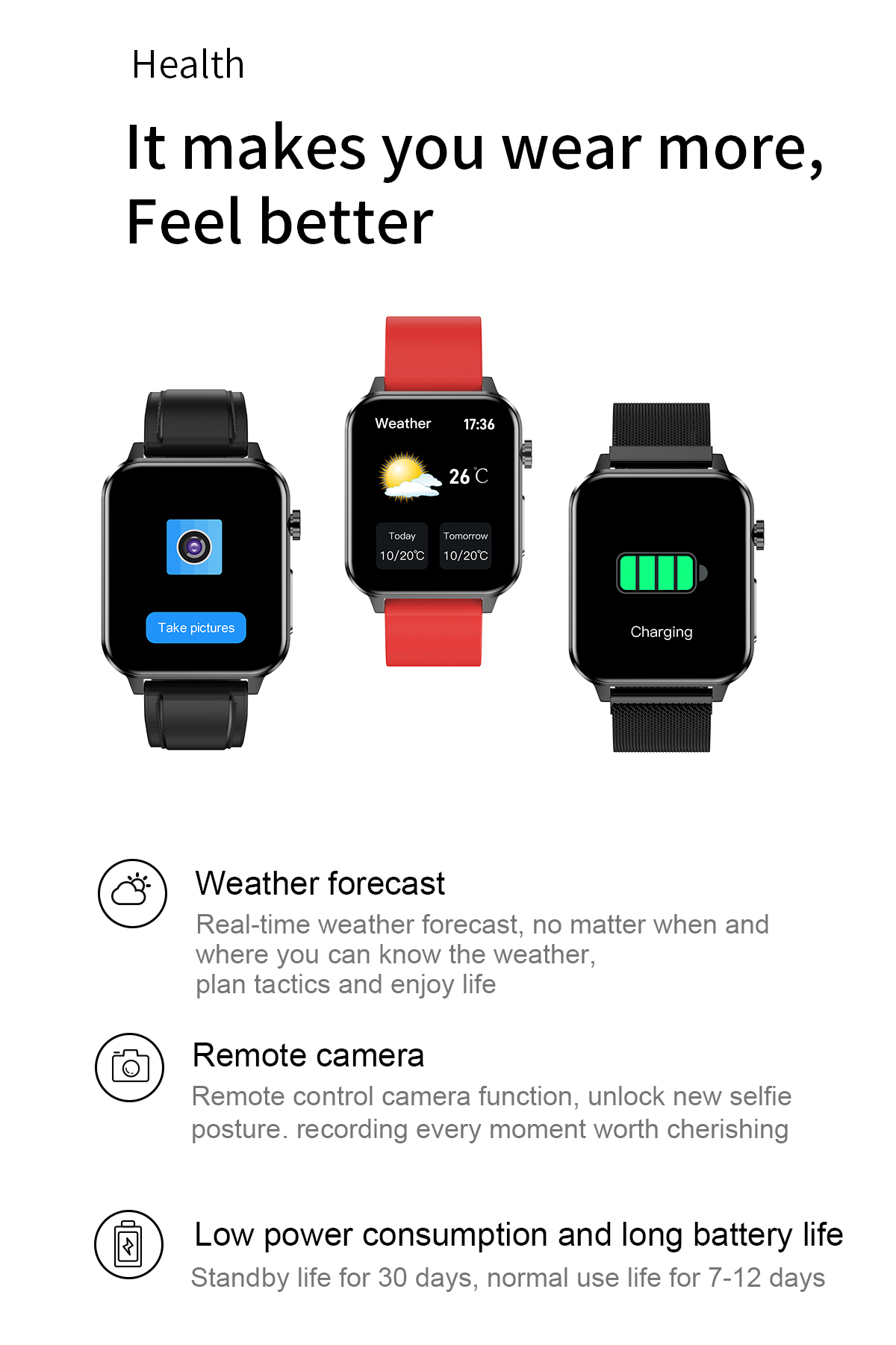 2022 Smart Watch E86 ECG+PPG 1.7'' HD IPS Screen AI Medical Diagnosis Blood Oxygen Temperature IP68 Sport Mens Smart Watch