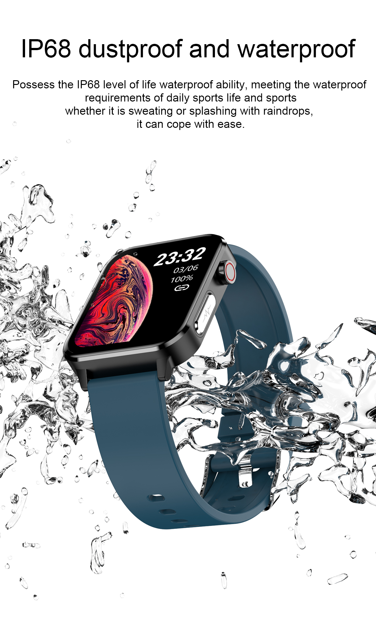 2022 Smart Watch E86 ECG+PPG 1.7'' HD IPS Screen AI Medical Diagnosis Blood Oxygen Temperature IP68 Sport Mens Smart Watch