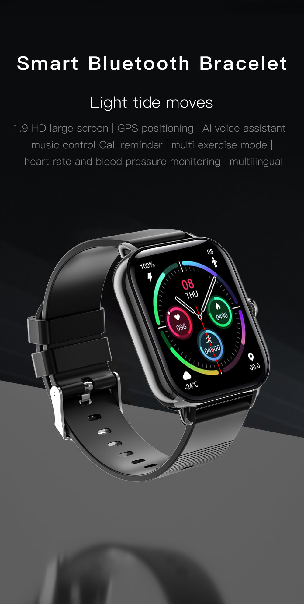 2022 New Arrival A5 Smart Watch AI Voice Assistant GPS Tracker Wristband Blood Pressure Music Control Player P8 Smart Watches