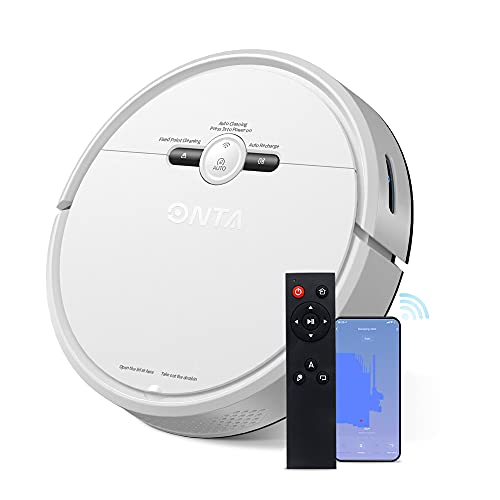 ONTA D2-001 Robot Vacuum Cleaner and Mop, Wi-Fi Connectivity ,Lidar Navigation,2500Pa Strong Suction with Self-Charging, APP Total Control , Ideal for Carpets and Pet Hair, support Alexa Voice Control