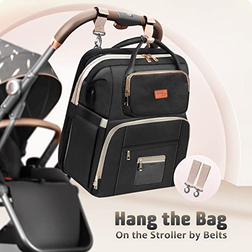 Bubblbay Diaper Bag Backpack, 16 Large Pockets Multifunctional Portable Baby Travel Bags for Boys Girls, 900D Waterproof Baby Diaper Bag