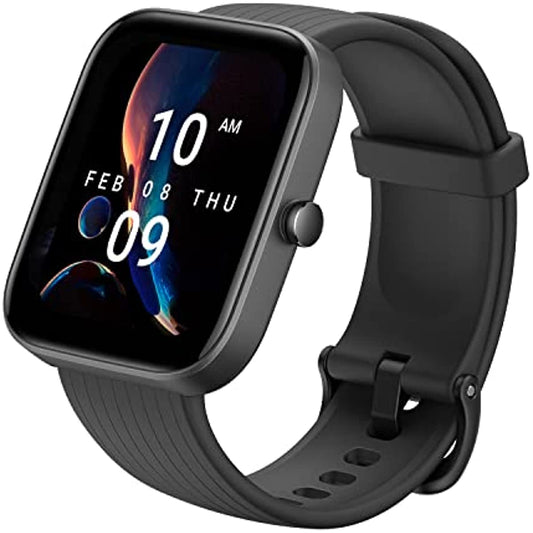 Amazfit Bip 3 Pro Smart Watch for Android iPhone, 4 Satellite Positioning Systems, 1.69" Color Display, 14-Day Battery Life, 60+ Sports Modes, Blood Oxygen Heart Rate Monitor, Water-Resistant(Black)