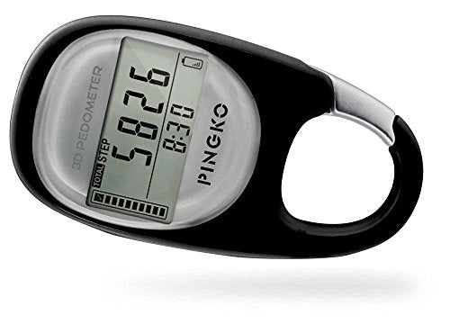 PINGKO 3D Carabiner Walking Pedometer Best Activity Fitness Tracker