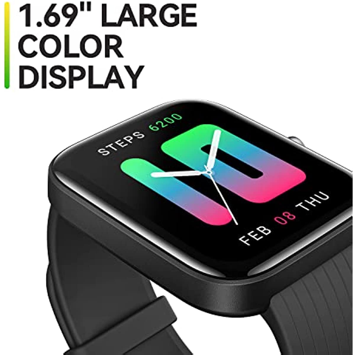 Amazfit Bip 3 Pro Smart Watch for Android iPhone, 4 Satellite Positioning Systems, 1.69" Color Display, 14-Day Battery Life, 60+ Sports Modes, Blood Oxygen Heart Rate Monitor, Water-Resistant(Black)