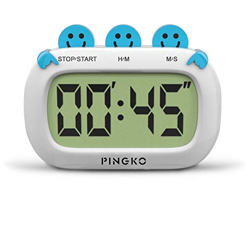 PINGKO Digital Kitchen Timer Fashion Design Clock Cooking Timer with Big Digits,Large LCD Display, Loud Alarm, Magnetic Backing Stand,Battery Included